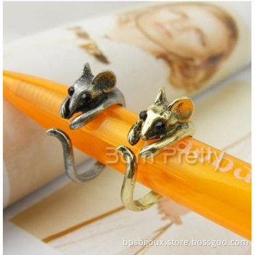 1pc Vintage Lovely Little Mouse Female Ring